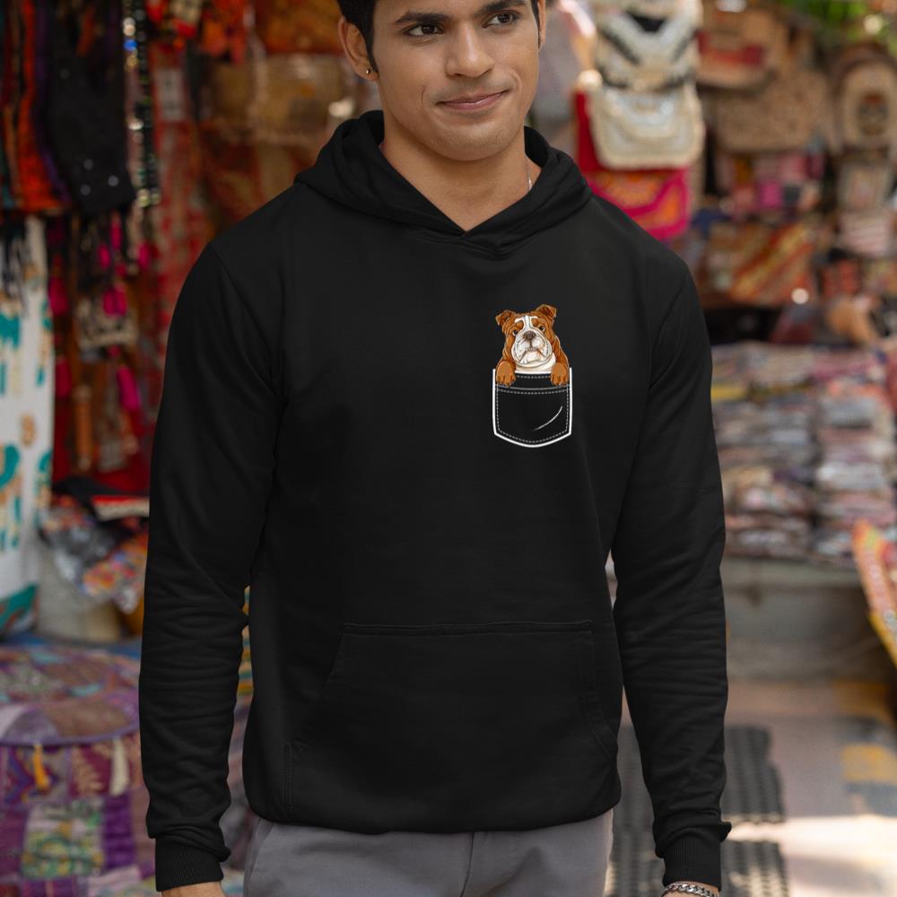 English Bulldog in Your Front Pocket T Shirt Dog Animals Tee Hoodie - Image 3