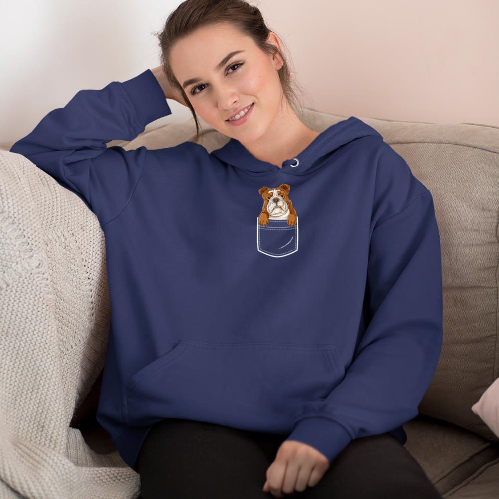 English Bulldog in Your Front Pocket T Shirt Dog Animals Tee Hoodie - Image 8