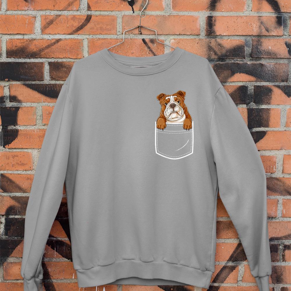 English Bulldog in Your Front Pocket T Shirt Dog Animals Tee Sweatshirt - Image 5