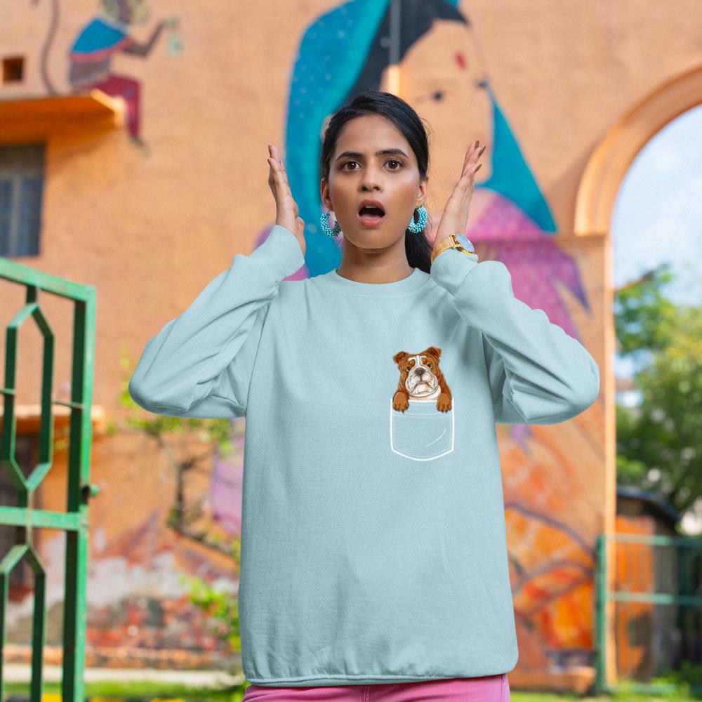 English Bulldog in Your Front Pocket T Shirt Dog Animals Tee Sweatshirt - Image 10