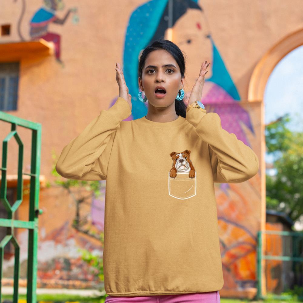 English Bulldog in Your Front Pocket T Shirt Dog Animals Tee Sweatshirt - Image 12