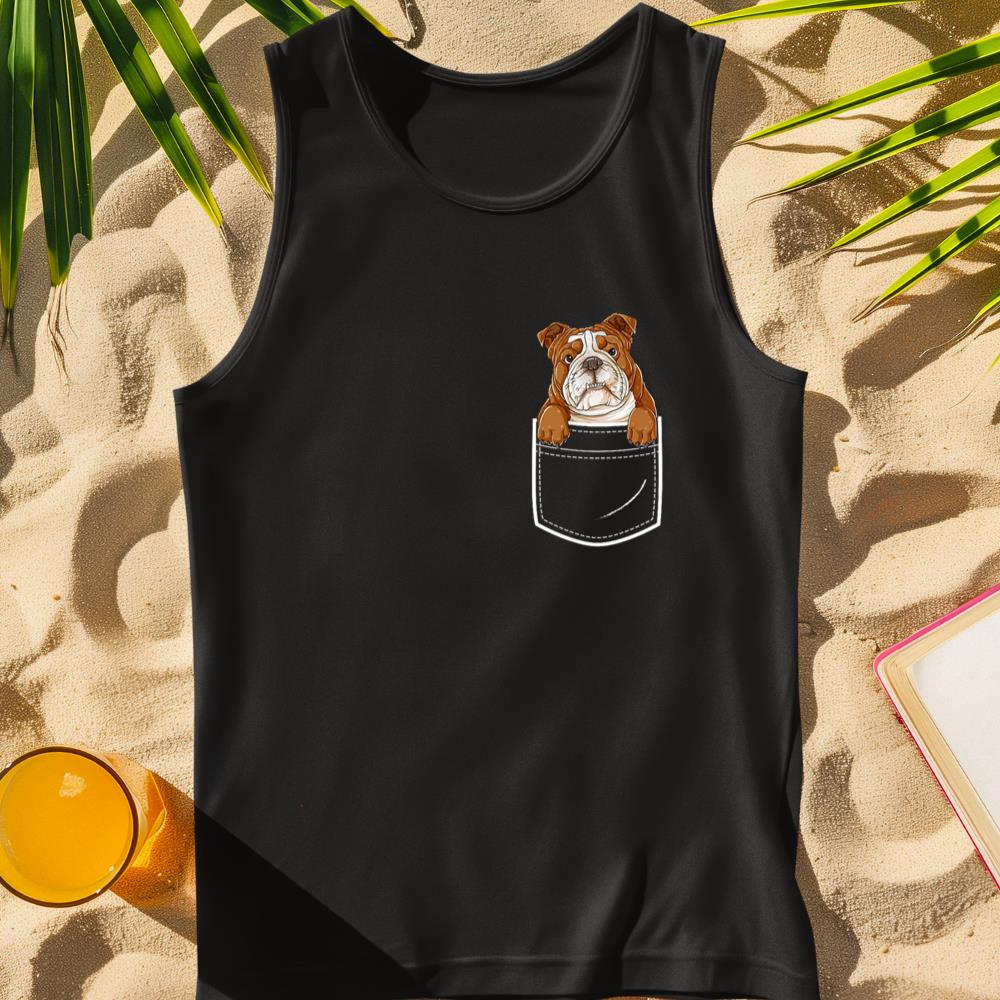 English Bulldog in Your Front Pocket T Shirt Dog Animals Tee Tank Top