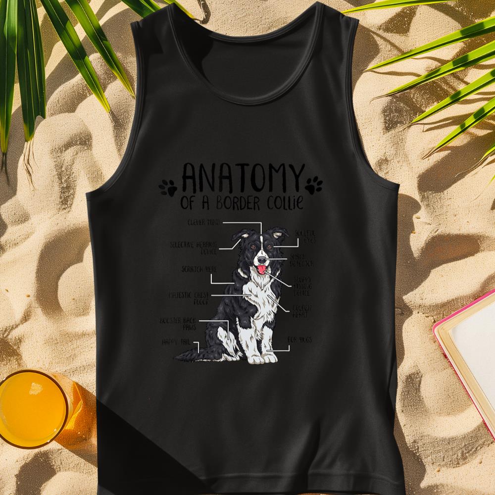 Funny Anatomy Border Collie Dog Lover Gift Tank Top