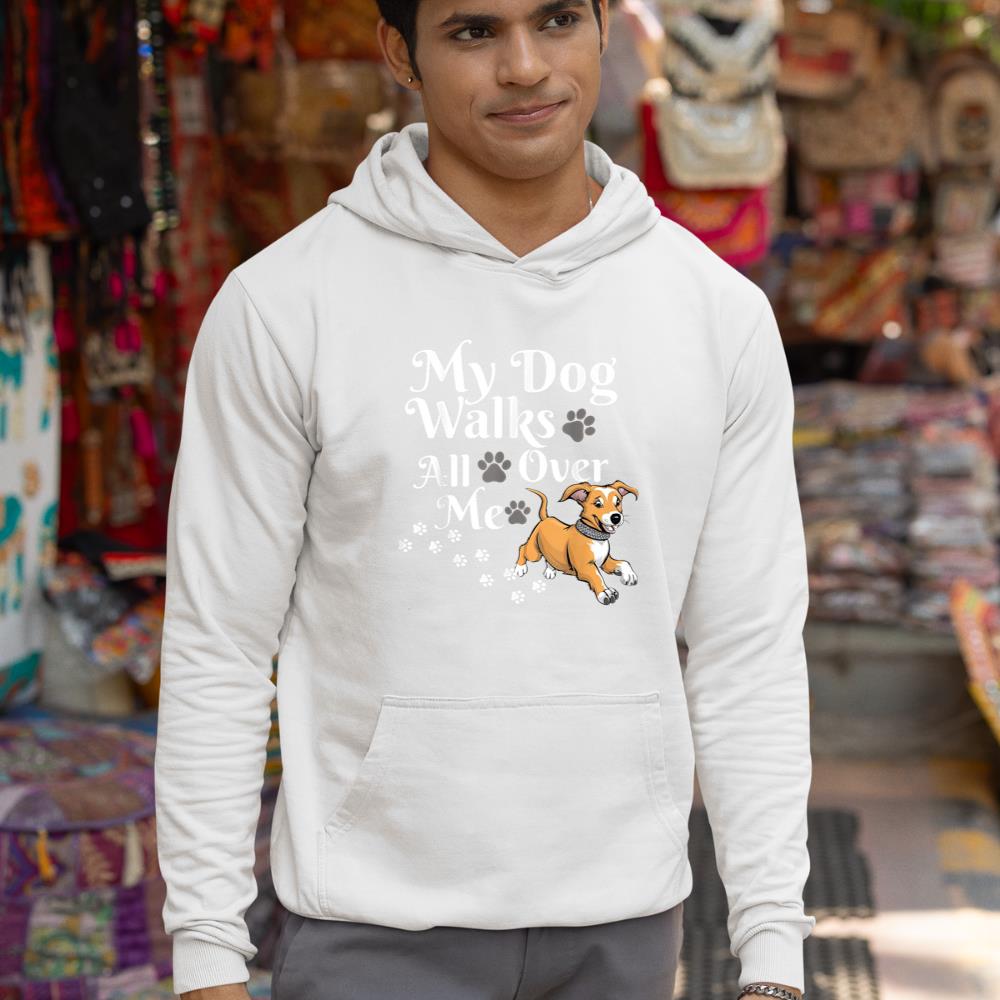 Funny Cute My Dog Walks All Over Me Hoodie - Image 5