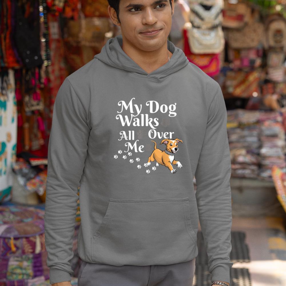 Funny Cute My Dog Walks All Over Me Hoodie - Image 7