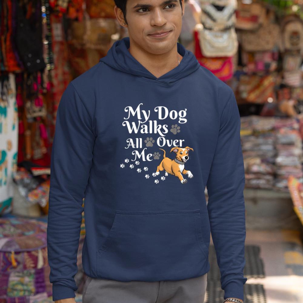 Funny Cute My Dog Walks All Over Me Hoodie - Image 9