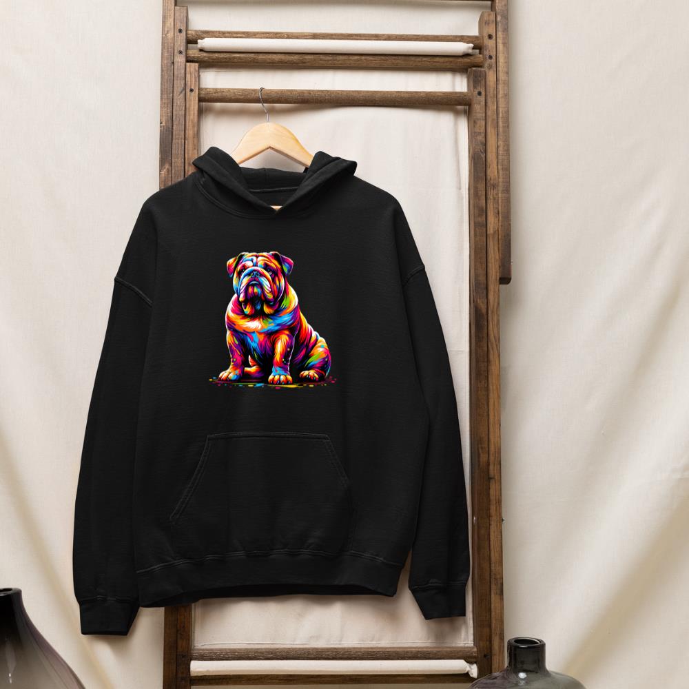 Funny Dog Colorful English Bulldog Hoodie