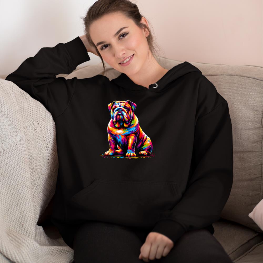 Funny Dog Colorful English Bulldog Hoodie - Image 2