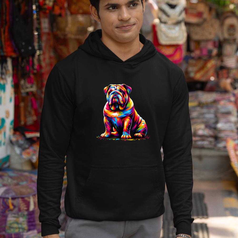 Funny Dog Colorful English Bulldog Hoodie - Image 3