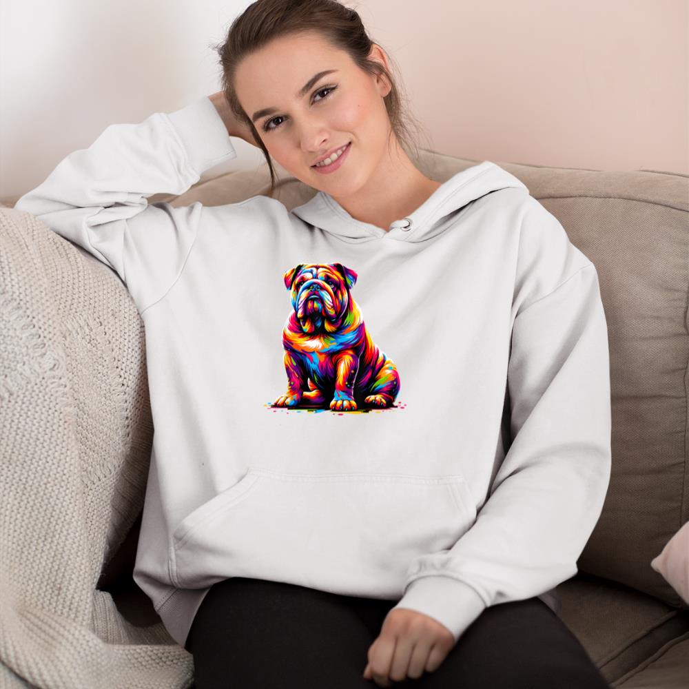 Funny Dog Colorful English Bulldog Hoodie - Image 4