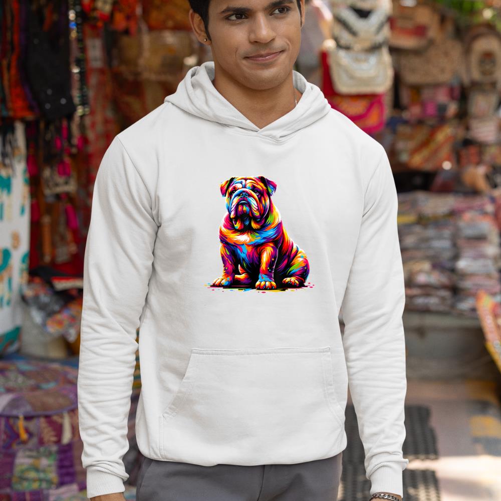 Funny Dog Colorful English Bulldog Hoodie - Image 5