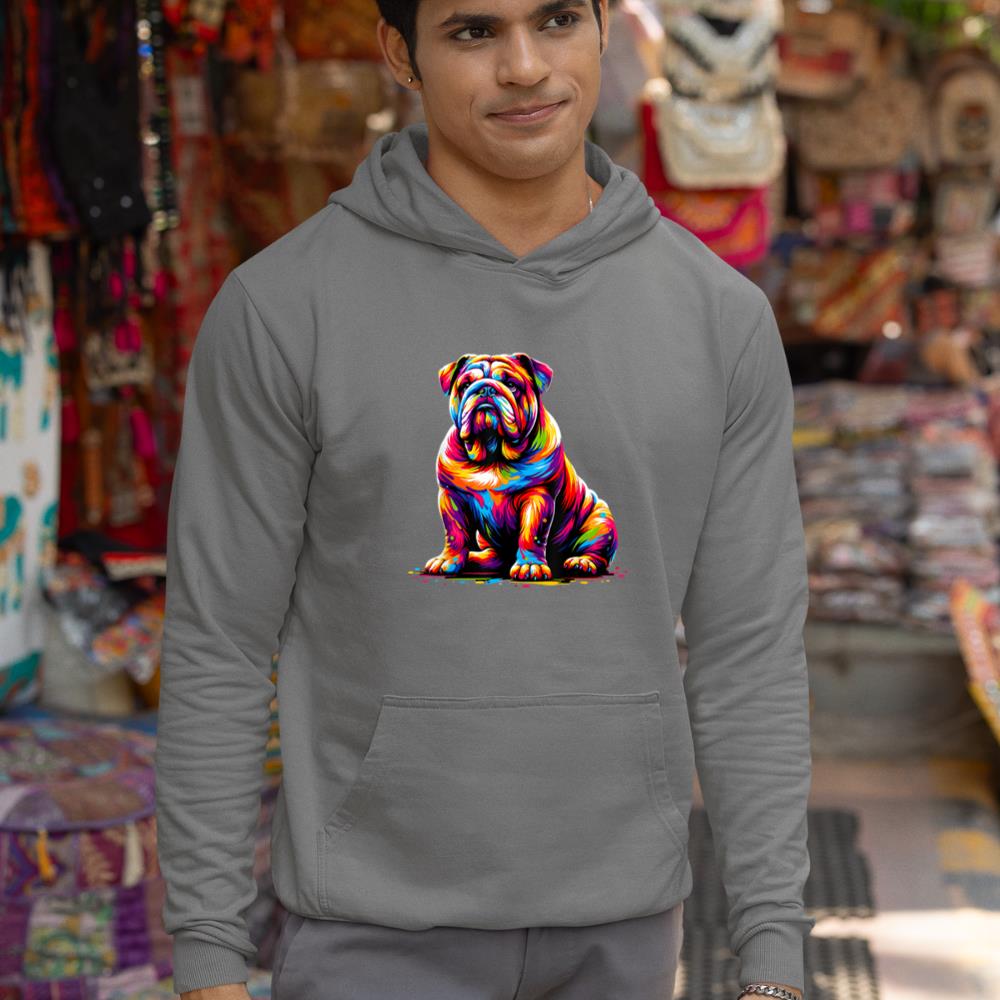 Funny Dog Colorful English Bulldog Hoodie - Image 7