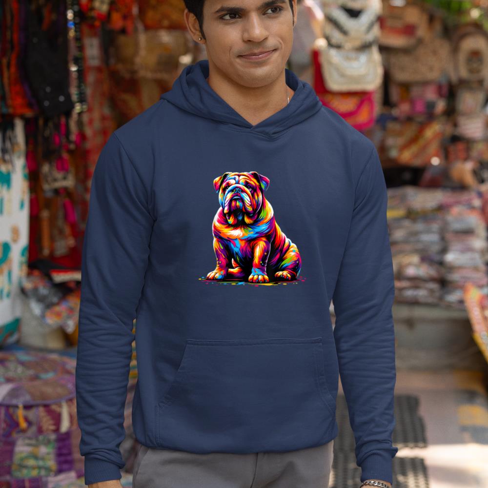 Funny Dog Colorful English Bulldog Hoodie - Image 9