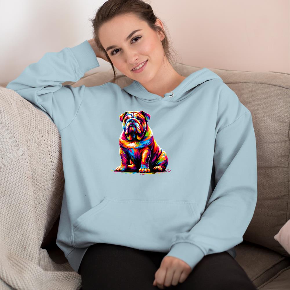 Funny Dog Colorful English Bulldog Hoodie - Image 10