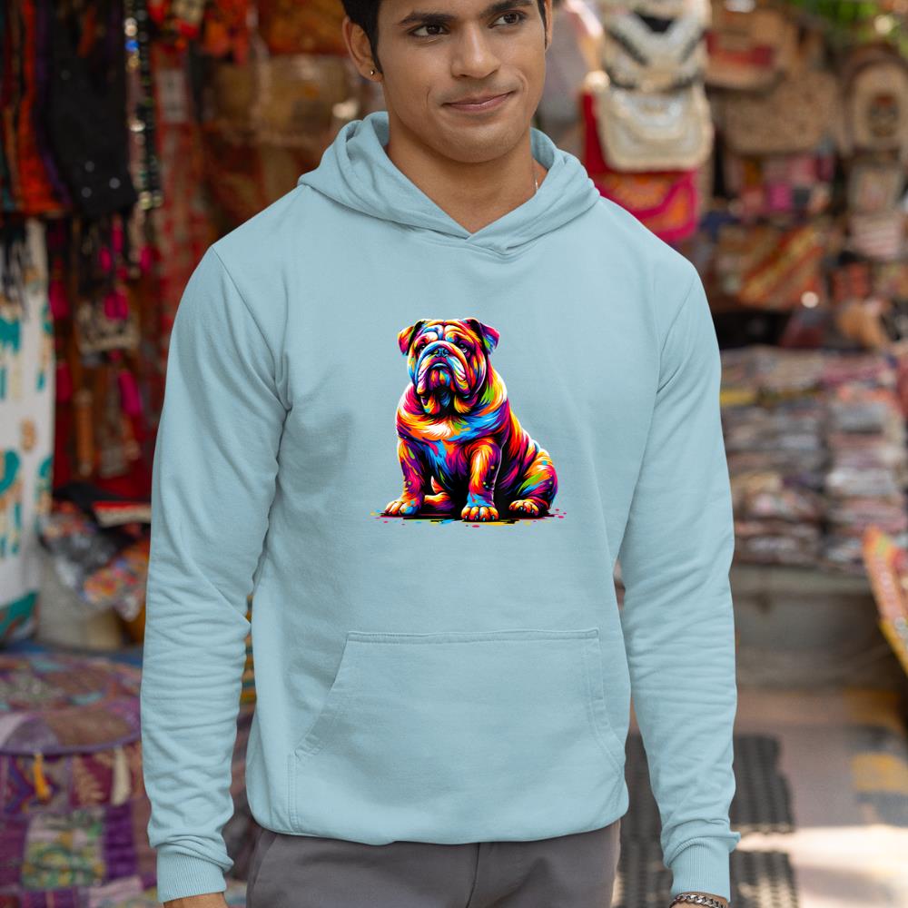 Funny Dog Colorful English Bulldog Hoodie - Image 11