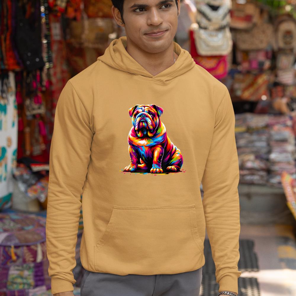 Funny Dog Colorful English Bulldog Hoodie - Image 13