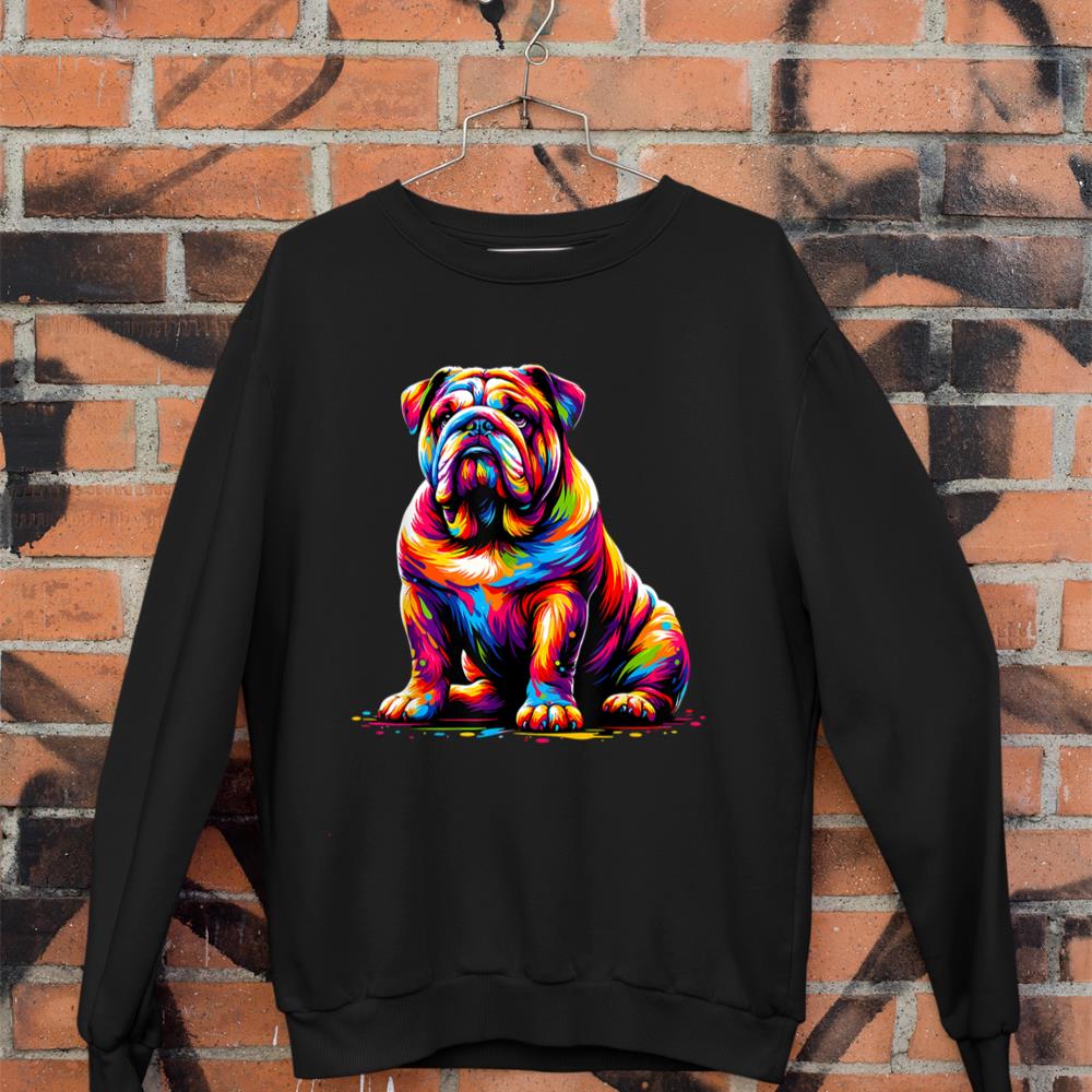 Funny Dog Colorful English Bulldog Sweatshirt