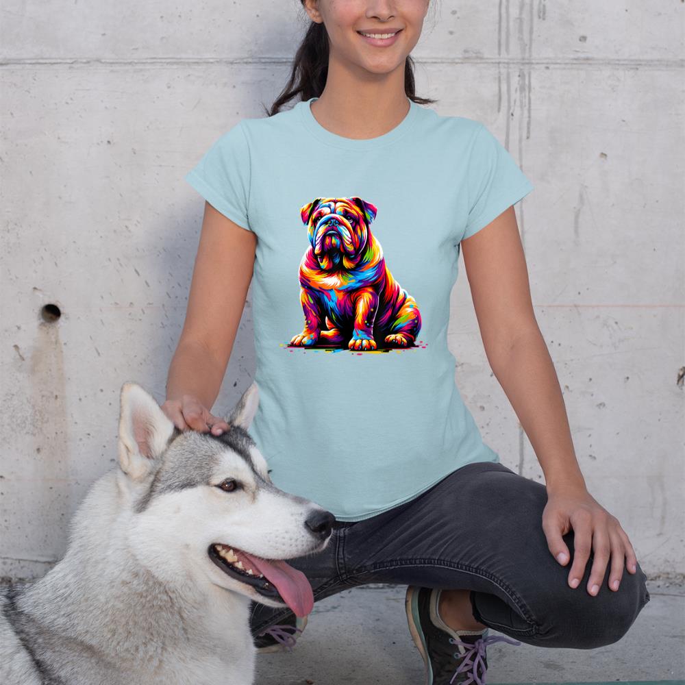 Funny Dog Colorful English Bulldog T-Shirt - Image 10