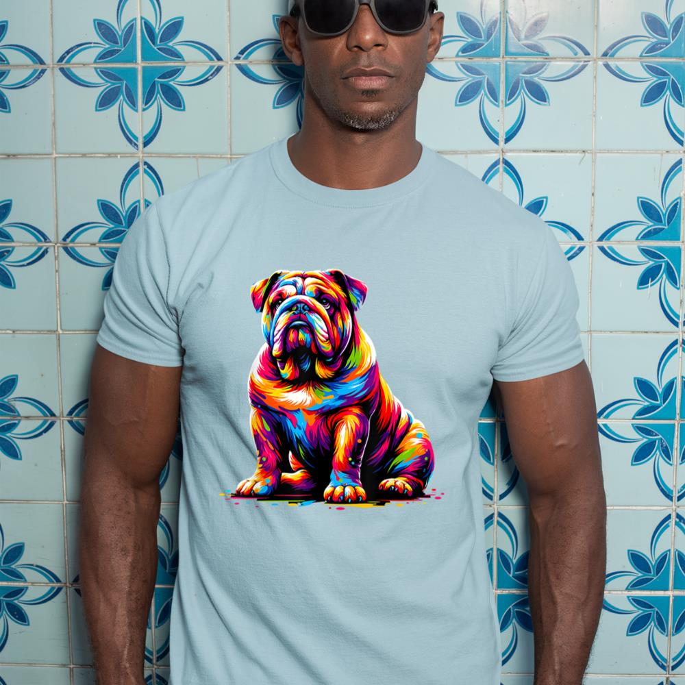 Funny Dog Colorful English Bulldog T-Shirt - Image 11