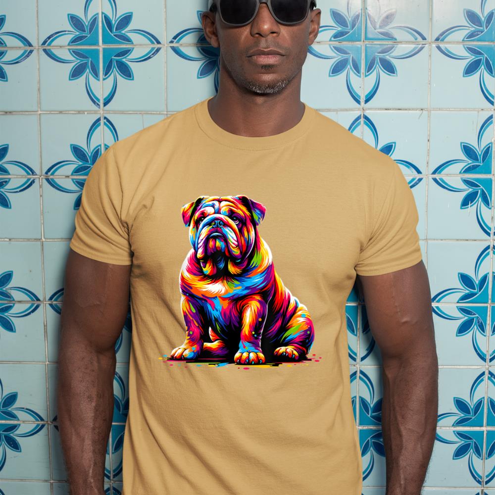 Funny Dog Colorful English Bulldog T-Shirt - Image 13