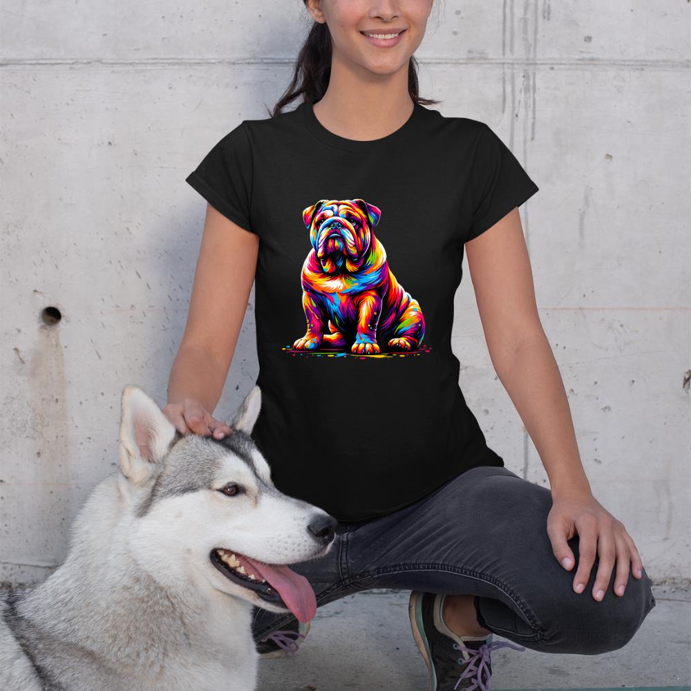 Funny Dog Colorful English Bulldog T-Shirt - Image 2