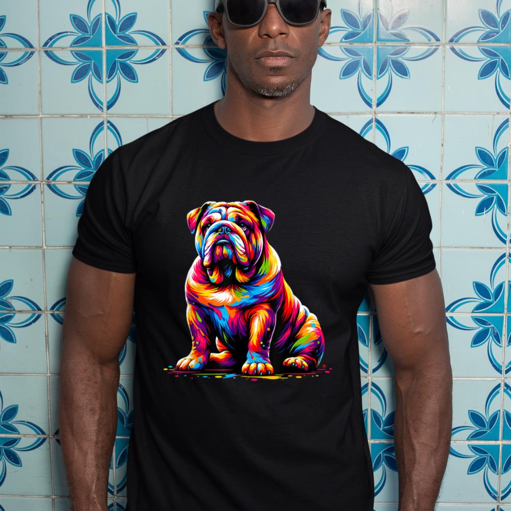 Funny Dog Colorful English Bulldog T-Shirt - Image 3