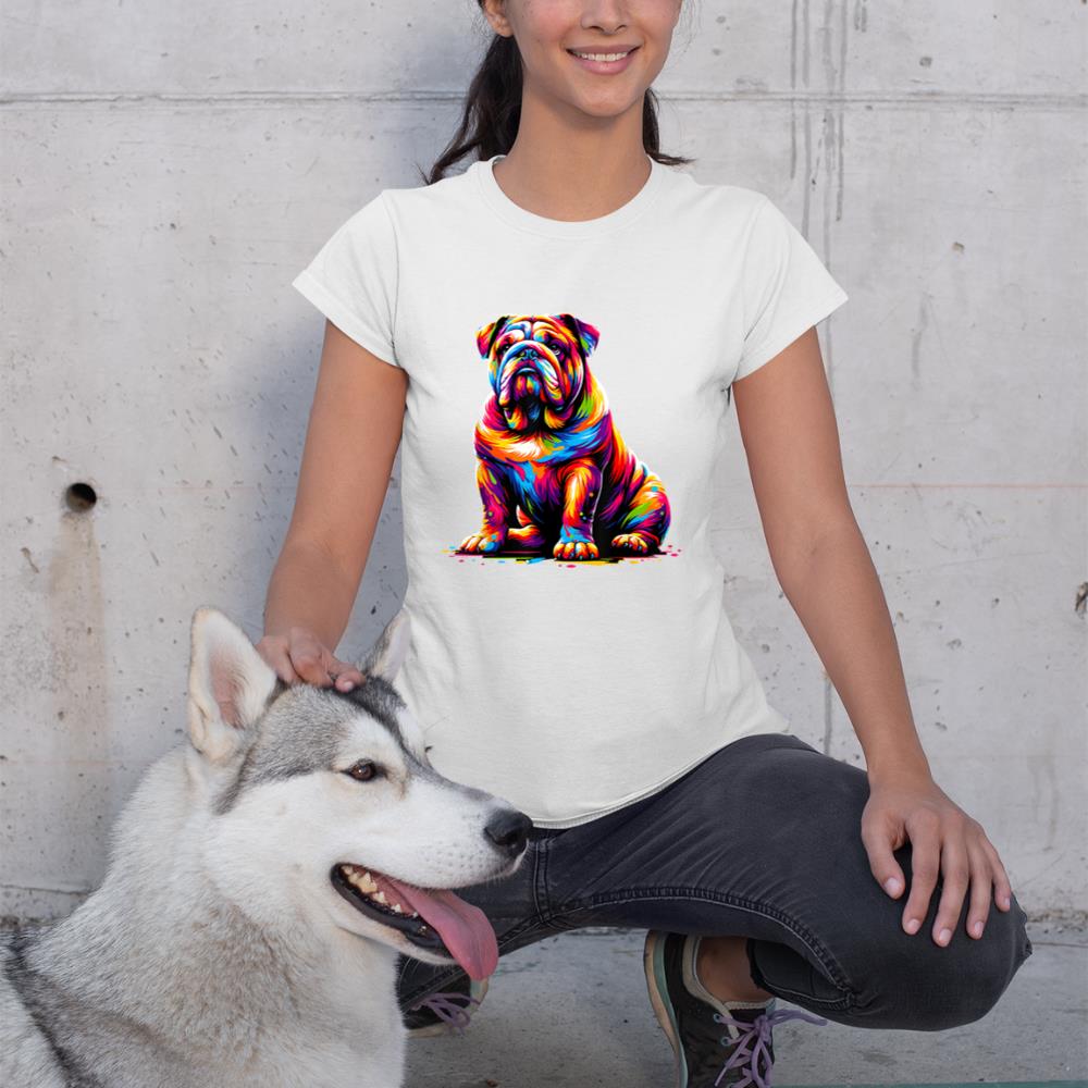 Funny Dog Colorful English Bulldog T-Shirt - Image 4