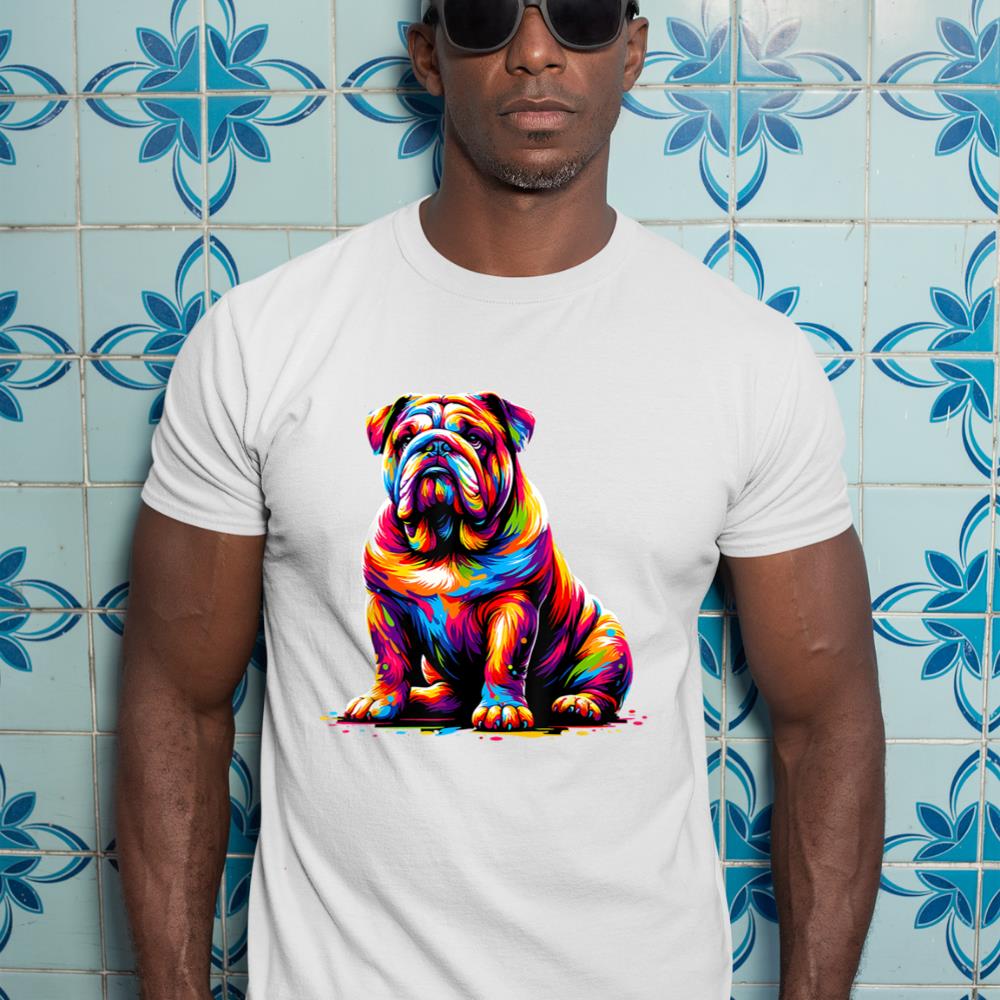 Funny Dog Colorful English Bulldog T-Shirt - Image 5