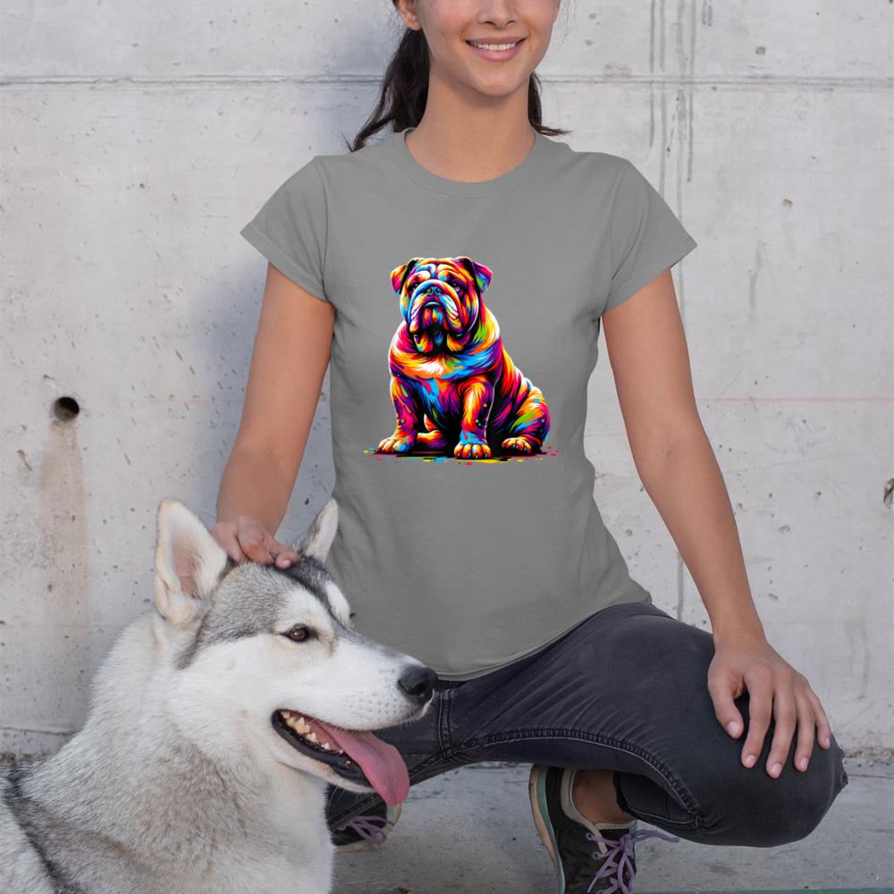 Funny Dog Colorful English Bulldog T-Shirt - Image 6
