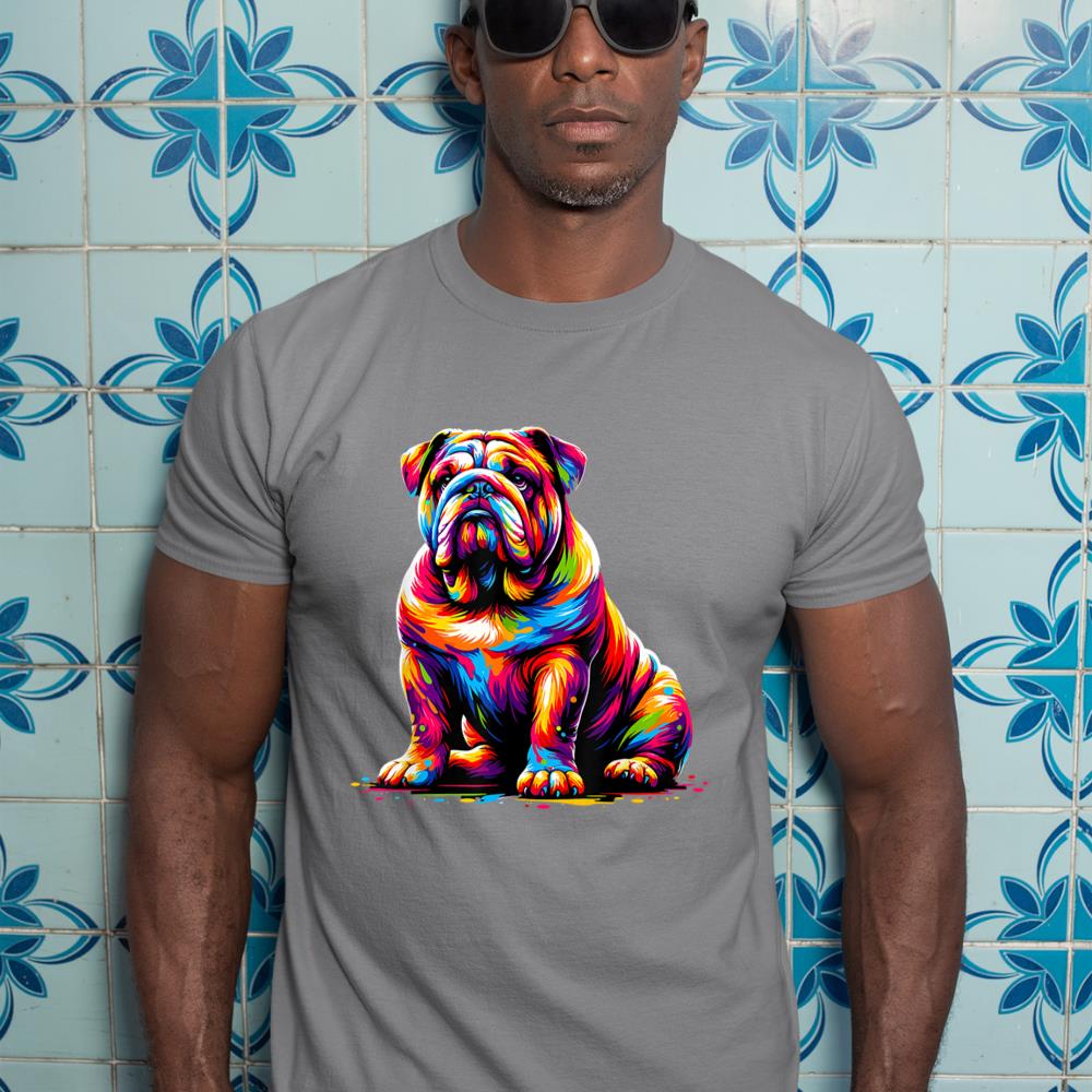 Funny Dog Colorful English Bulldog T-Shirt - Image 7
