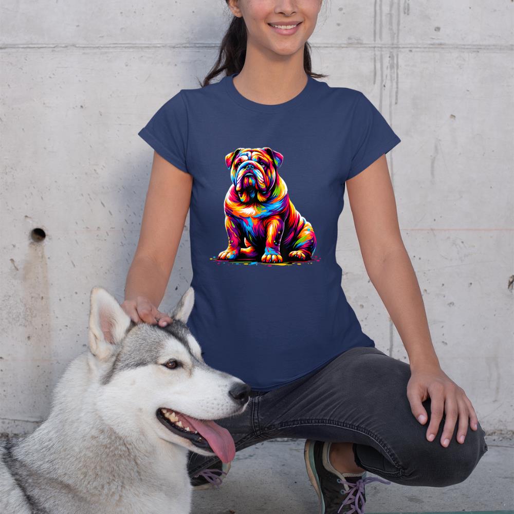 Funny Dog Colorful English Bulldog T-Shirt - Image 8