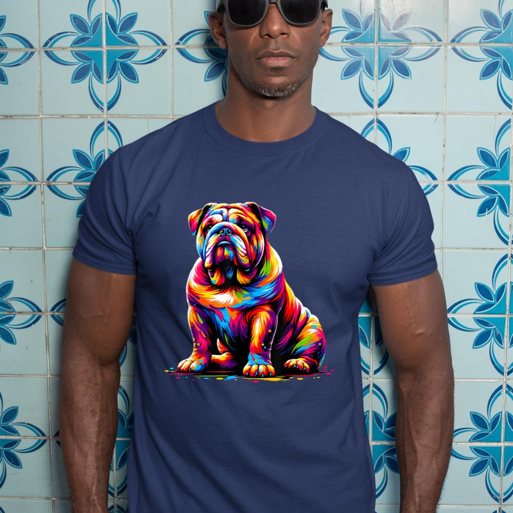 Funny Dog Colorful English Bulldog T-Shirt - Image 9