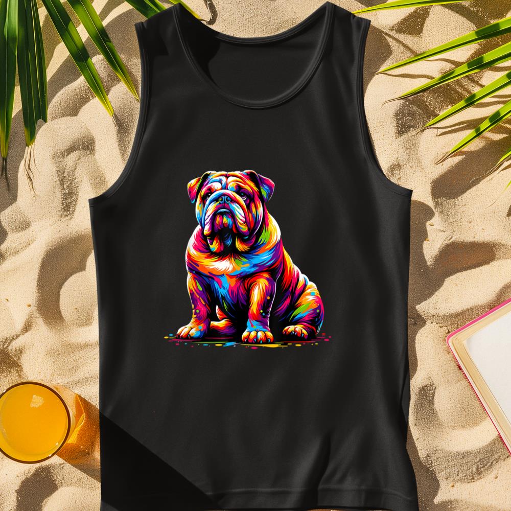 Funny Dog Colorful English Bulldog Tank Top