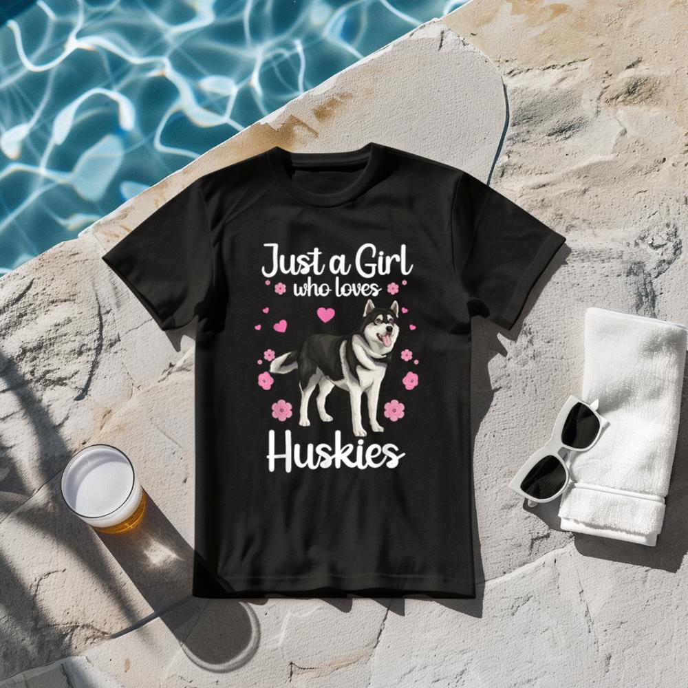 Funny Huskies For Women Girls Pup Siberian Husky Dog Lovers T-Shirt