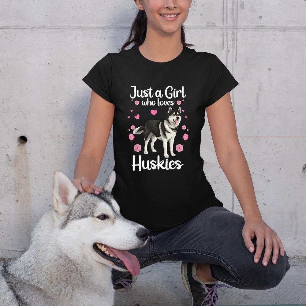 Funny Huskies For Women Girls Pup Siberian Husky Dog Lovers T-Shirt - Image 2