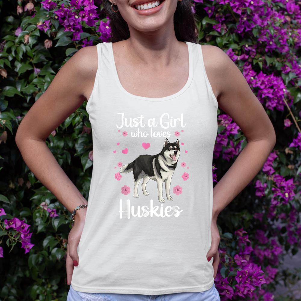 Funny Huskies For Women Girls Pup Siberian Husky Dog Lovers Tank Top - Image 4