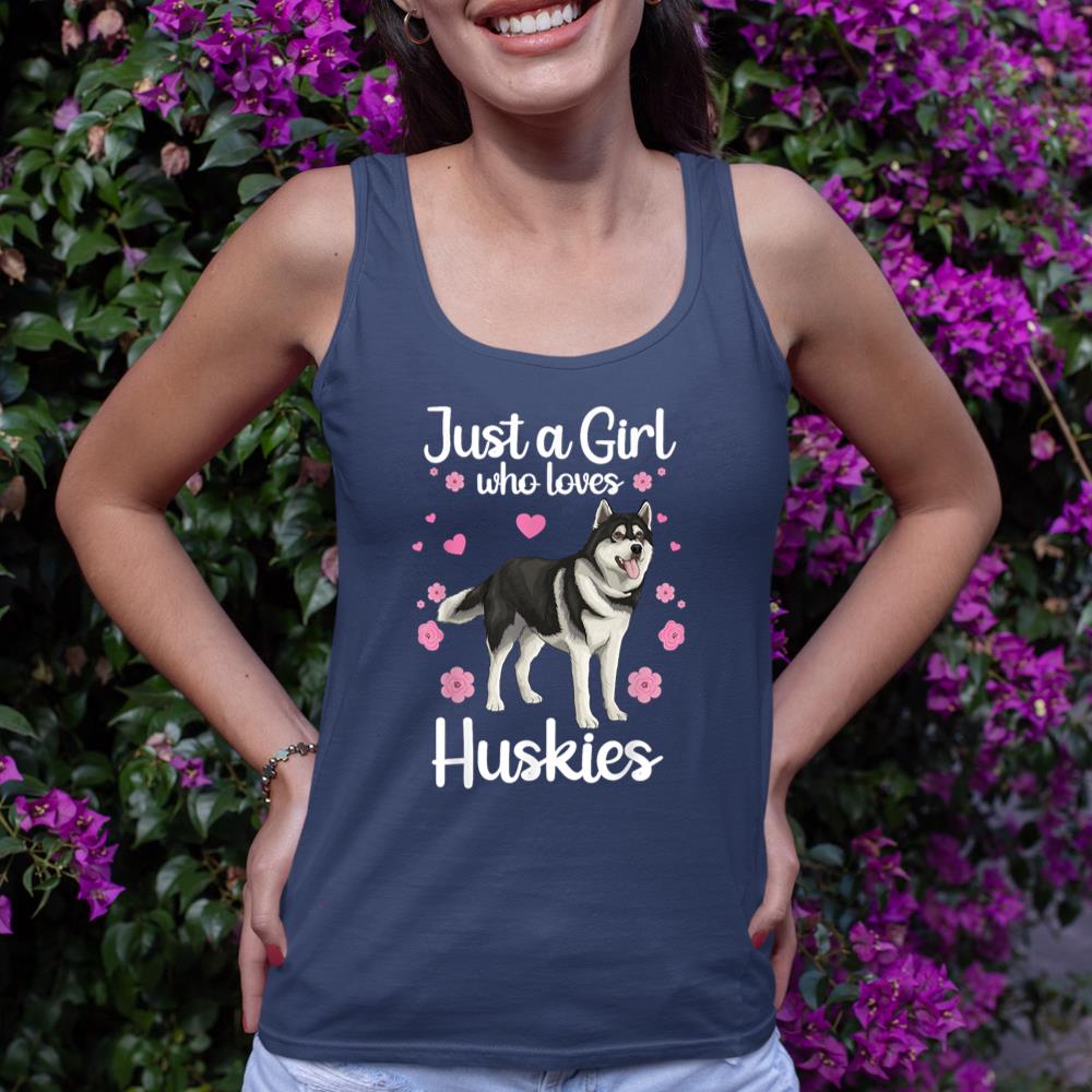 Funny Huskies For Women Girls Pup Siberian Husky Dog Lovers Tank Top - Image 8