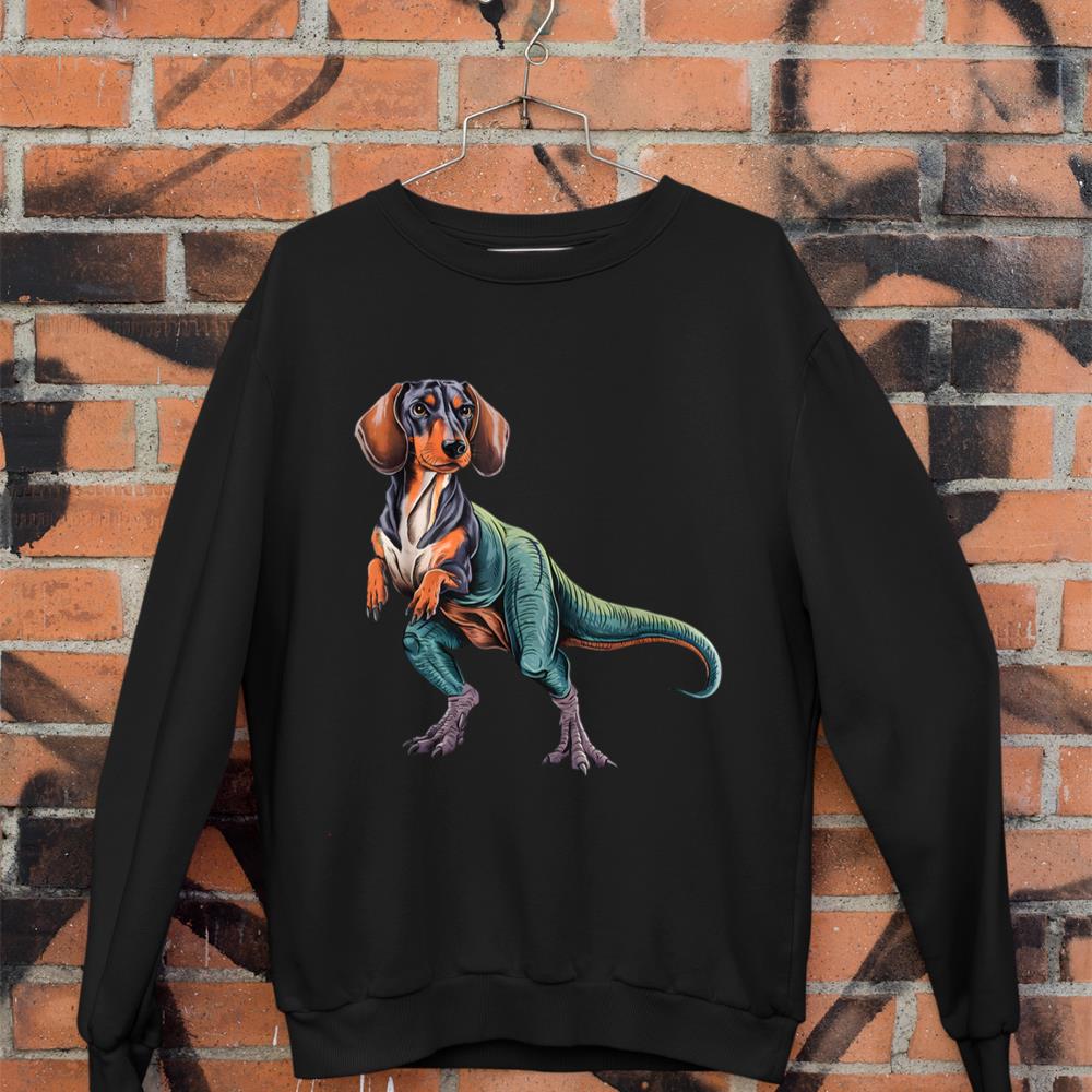 Funny Vintage Dachshund Dinosaur Dachshundsaurus T-Rex Dog Sweatshirt