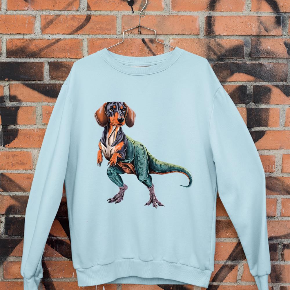 Funny Vintage Dachshund Dinosaur Dachshundsaurus T-Rex Dog Sweatshirt - Image 9