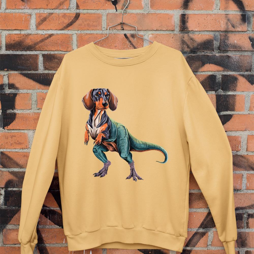 Funny Vintage Dachshund Dinosaur Dachshundsaurus T-Rex Dog Sweatshirt - Image 11