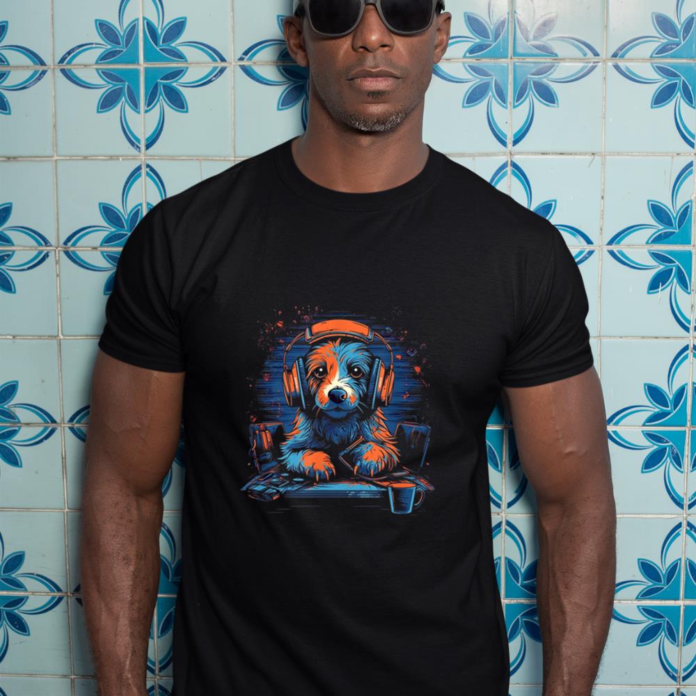 Gaming Gamer Dog PC Computer Online Games T-Shirt - Image 3