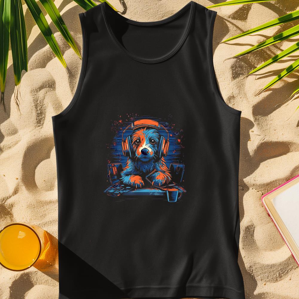 Gaming Gamer Dog PC Computer Online Games Tank Top
