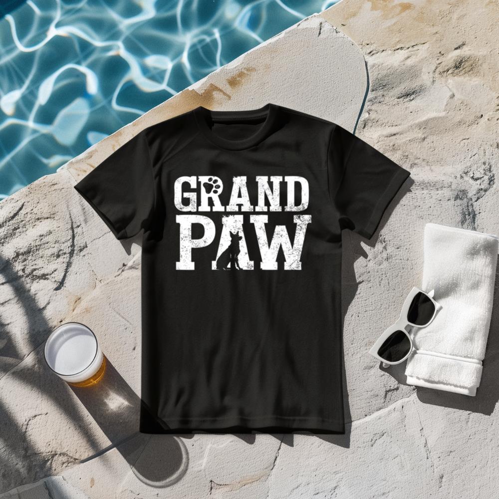 German Shepherd Grand Paw Grandpaw T Shirt Dog Lover Grandpa T-Shirt