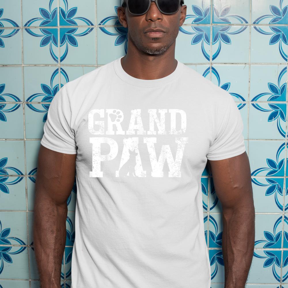German Shepherd Grand Paw Grandpaw T Shirt Dog Lover Grandpa T-Shirt - Image 5