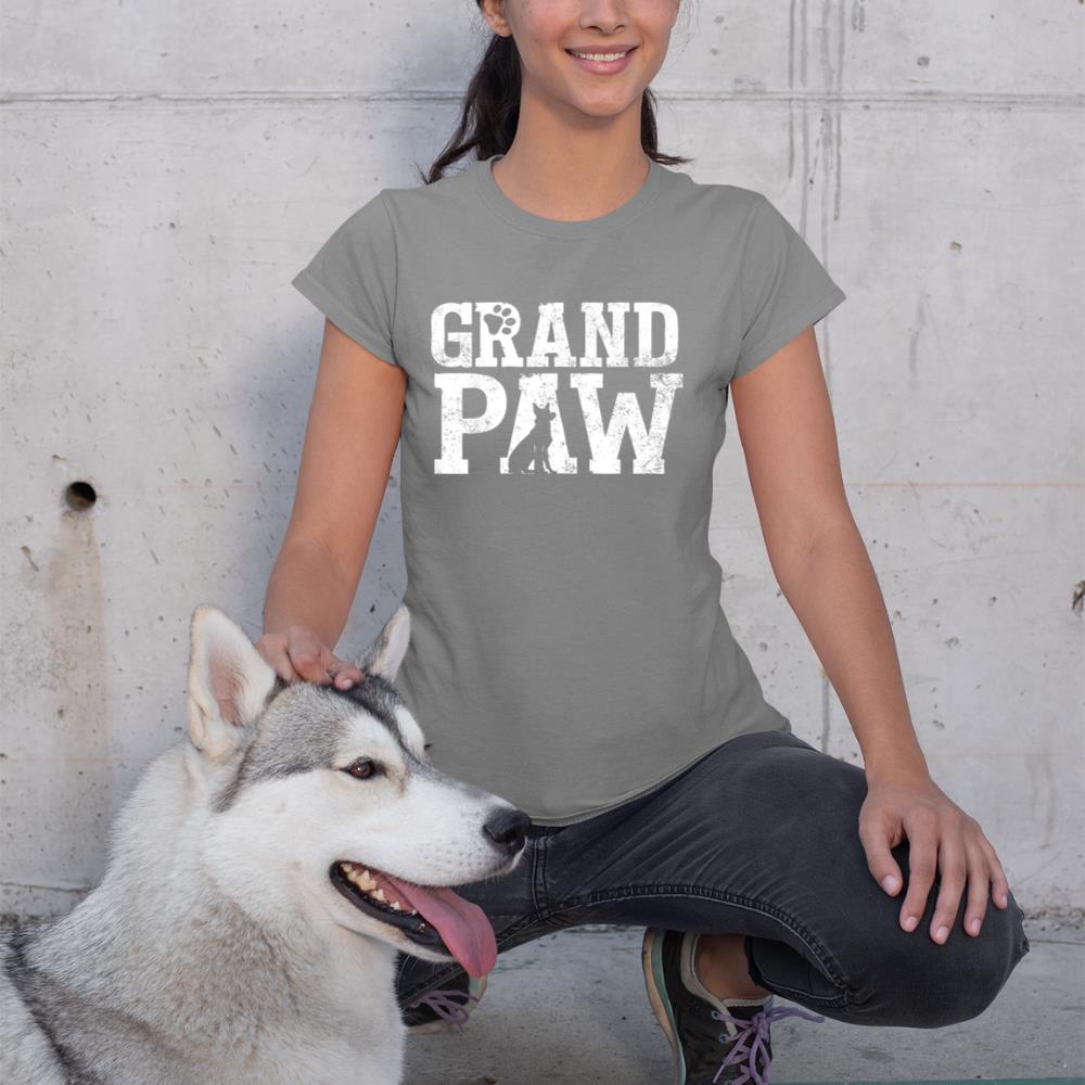 German Shepherd Grand Paw Grandpaw T Shirt Dog Lover Grandpa T-Shirt - Image 6