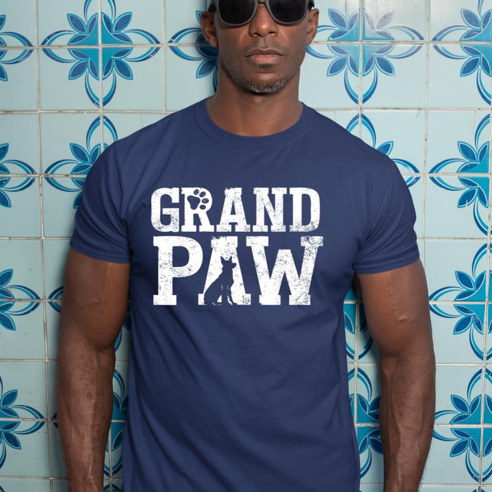 German Shepherd Grand Paw Grandpaw T Shirt Dog Lover Grandpa T-Shirt - Image 9