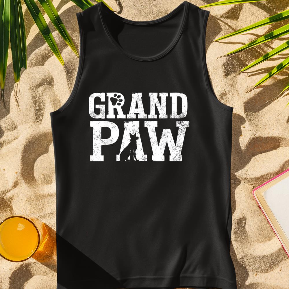 German Shepherd Grand Paw Grandpaw T Shirt Dog Lover Grandpa Tank Top