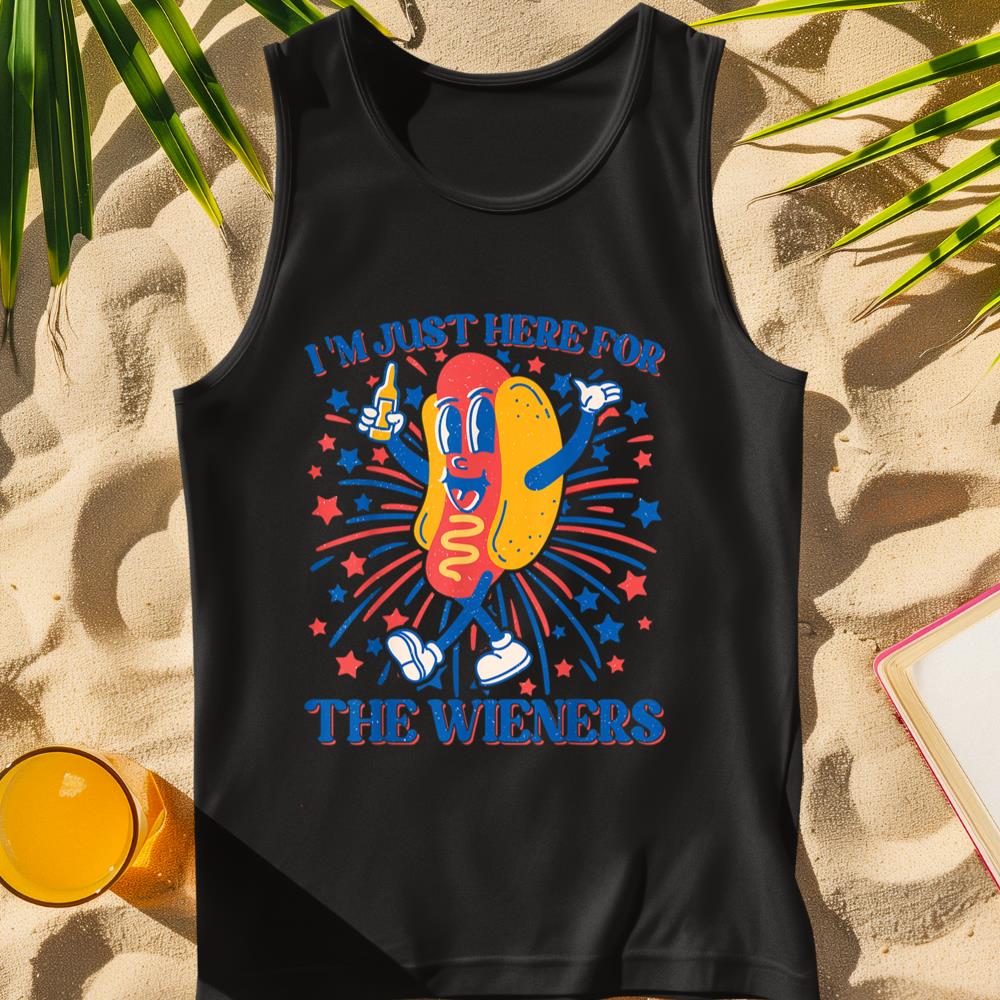 Hot Dog I'm Just Here For The Wieners 4Th Of July Tank Top