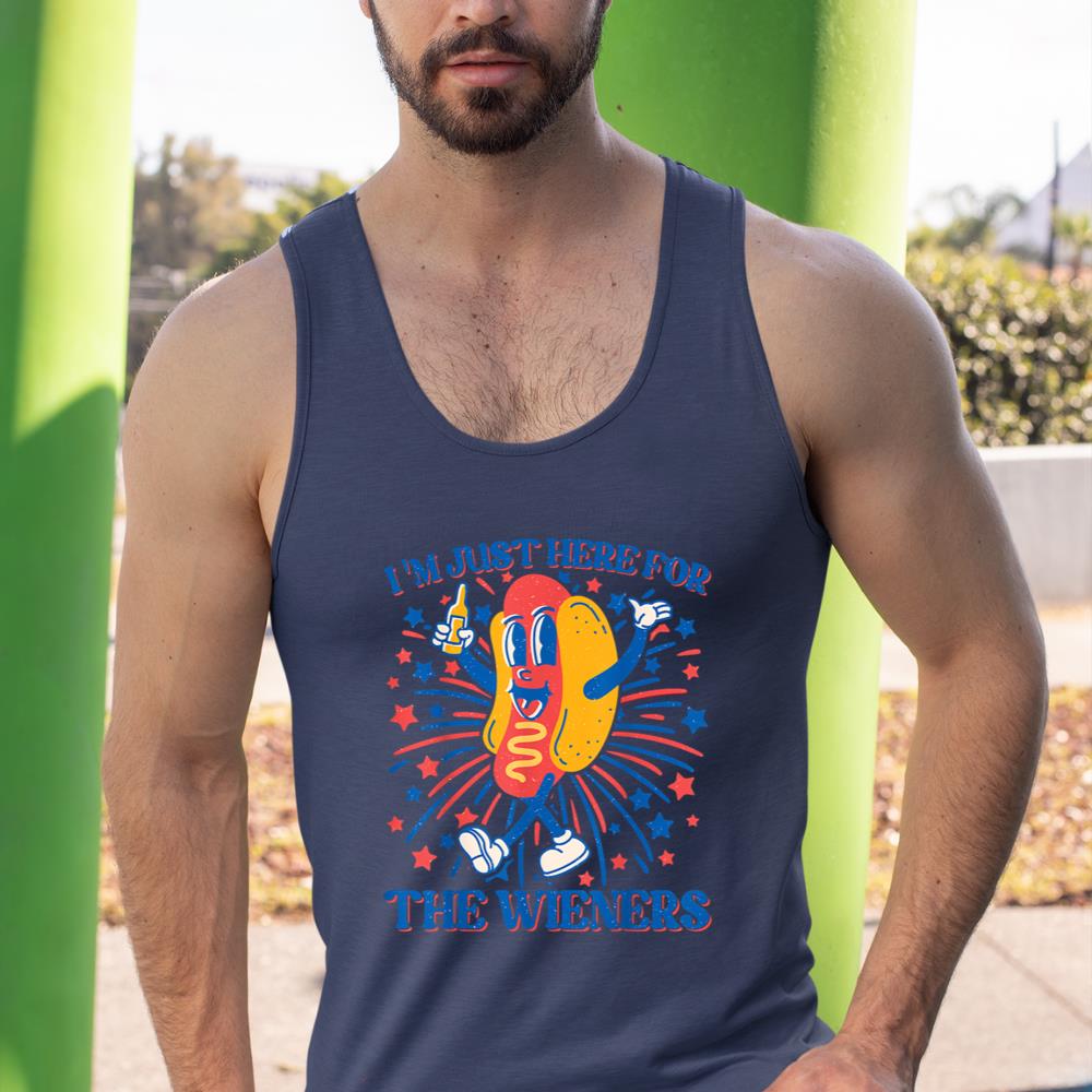 Hot Dog I'm Just Here For The Wieners 4Th Of July Tank Top - Image 9