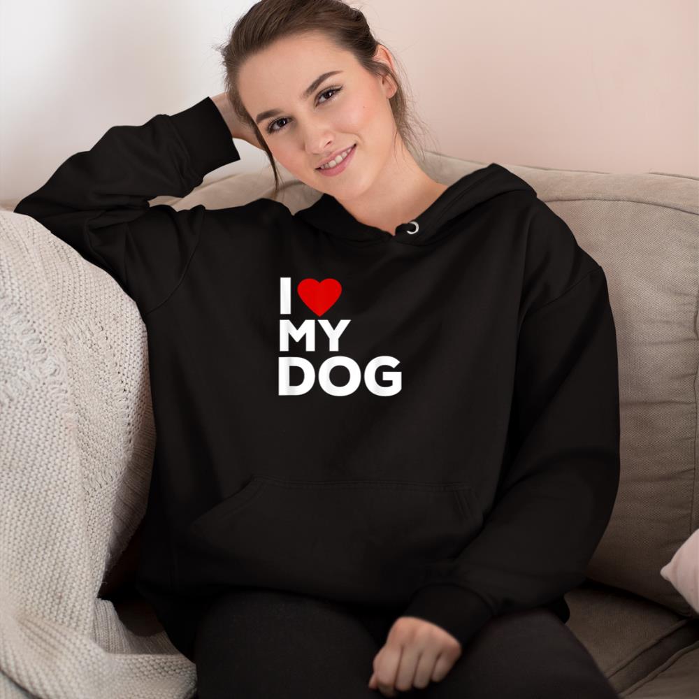 I Love My Dog Tshirt for Dog Lovers with Heart Hoodie - Image 2